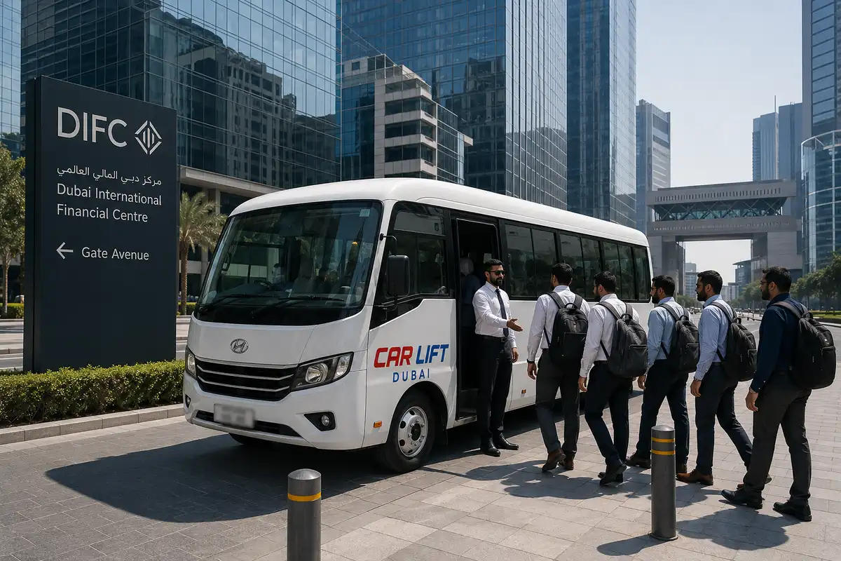 Staff bus serving office employees in DIFC