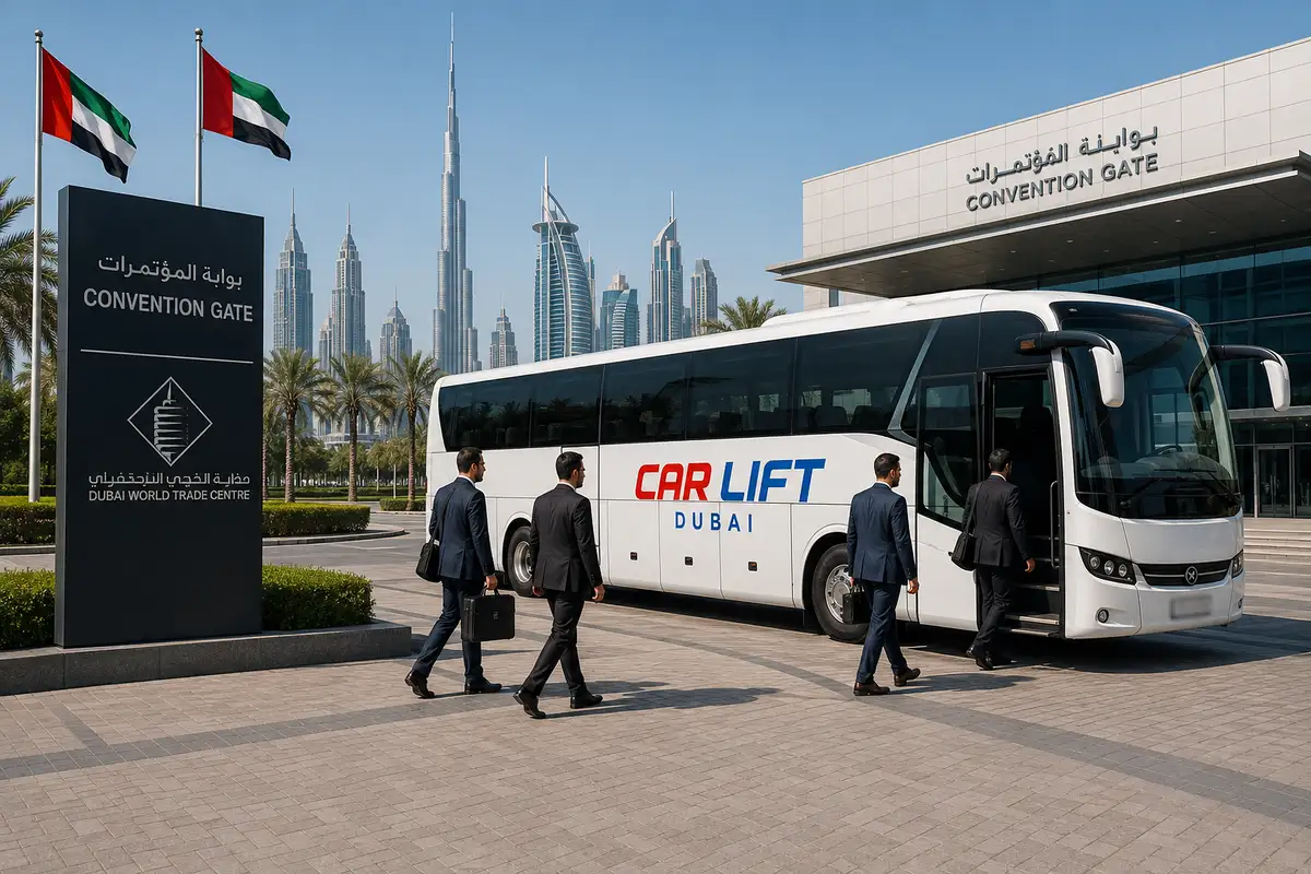 Standard coach for business group transport at Dubai World Trade Centre