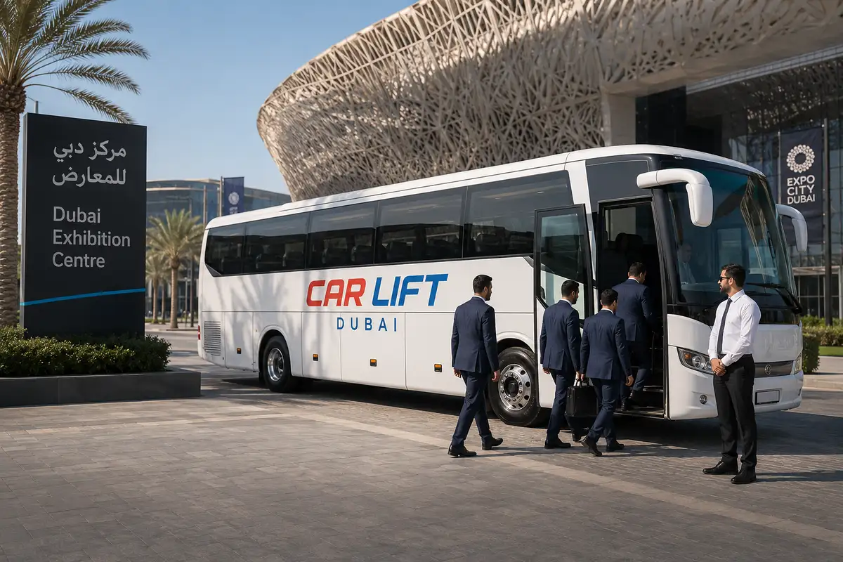 Coach for exhibitions and group transport at Dubai Exhibition Centre